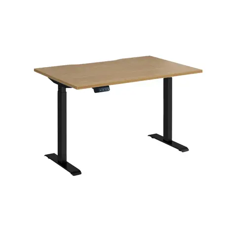 Elev8 Mono Straight Sit-Stand Desk - 1200mm - Black - Oak